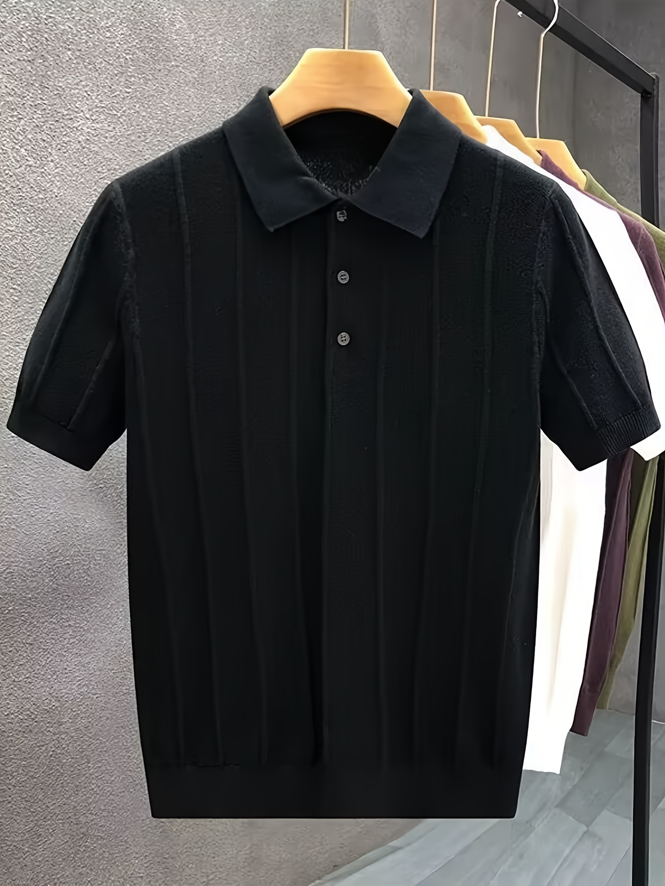 Polo Shirt Pique - Luxe hoogwaardig poloshirt met verticale strepen,