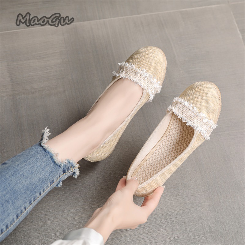 Espadrille Slip On - Dames Espadrille Wedges Schoenen Ronde Neus