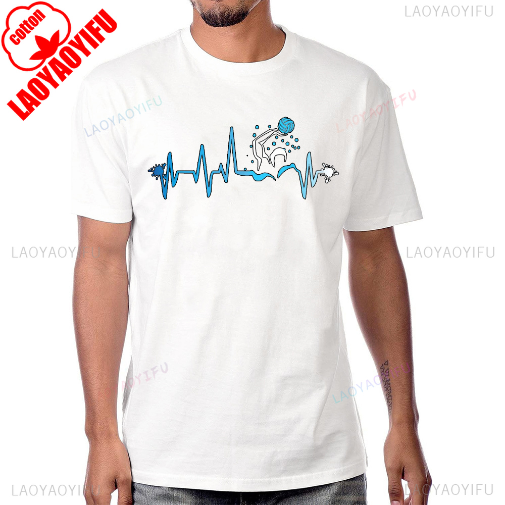 Tee Graphic Print - Waterpolo Speler Hartslag Grafisch Gedrukt T-shirt