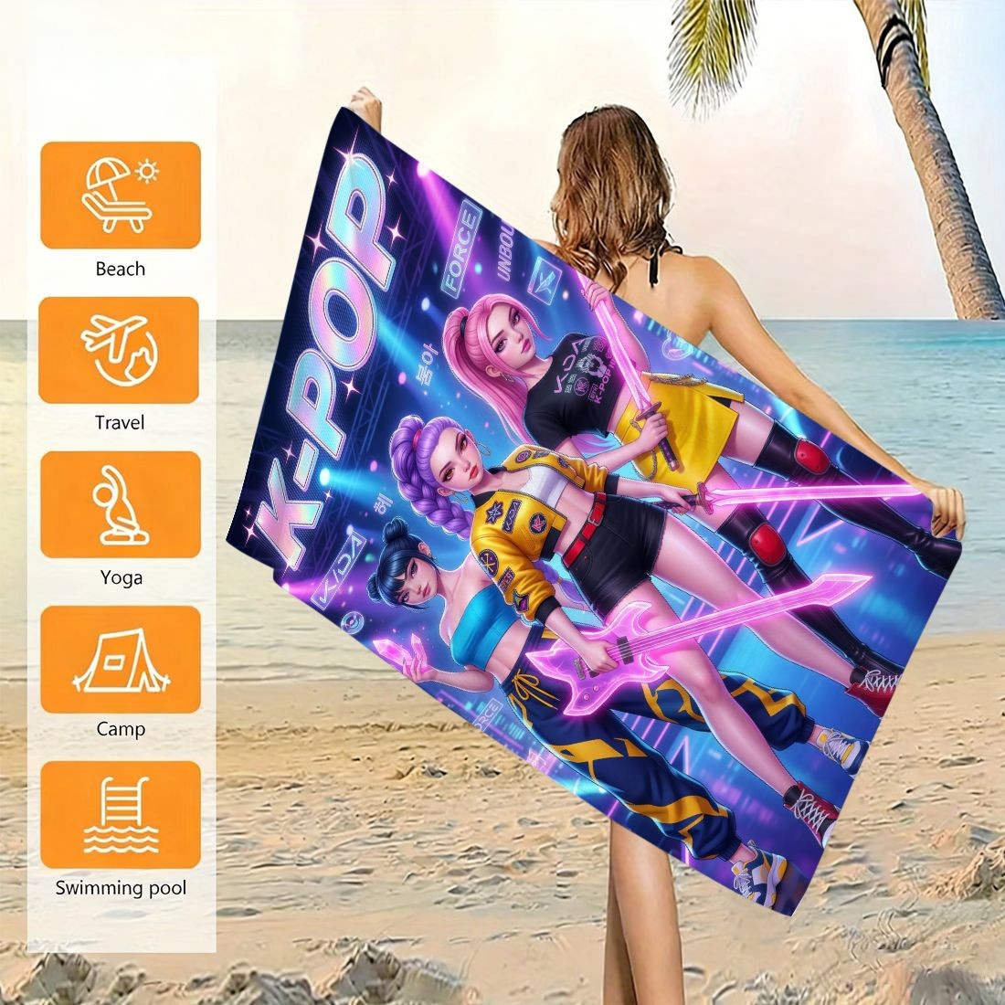 K-Pop Idol Print Grote strandh - Beach Towel Large recensie en prijs