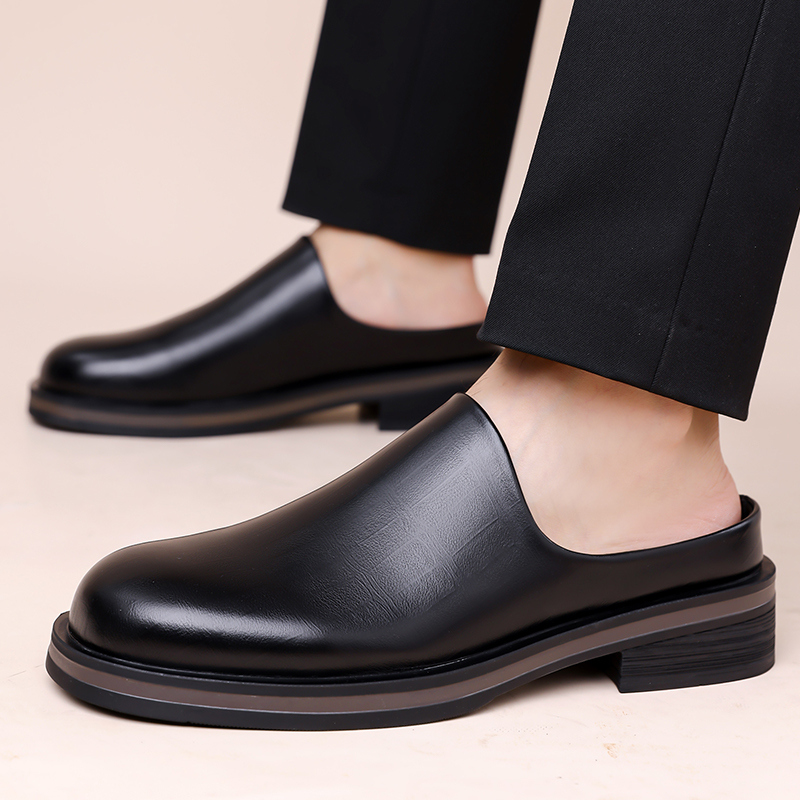 Heren instappers, dikke zool,  - Flip Flop Leather Men recensie en prijs