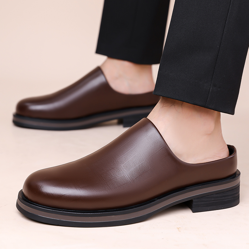 Heren instappers, dikke zool,  - Flip Flop Leather Men recensie en prijs